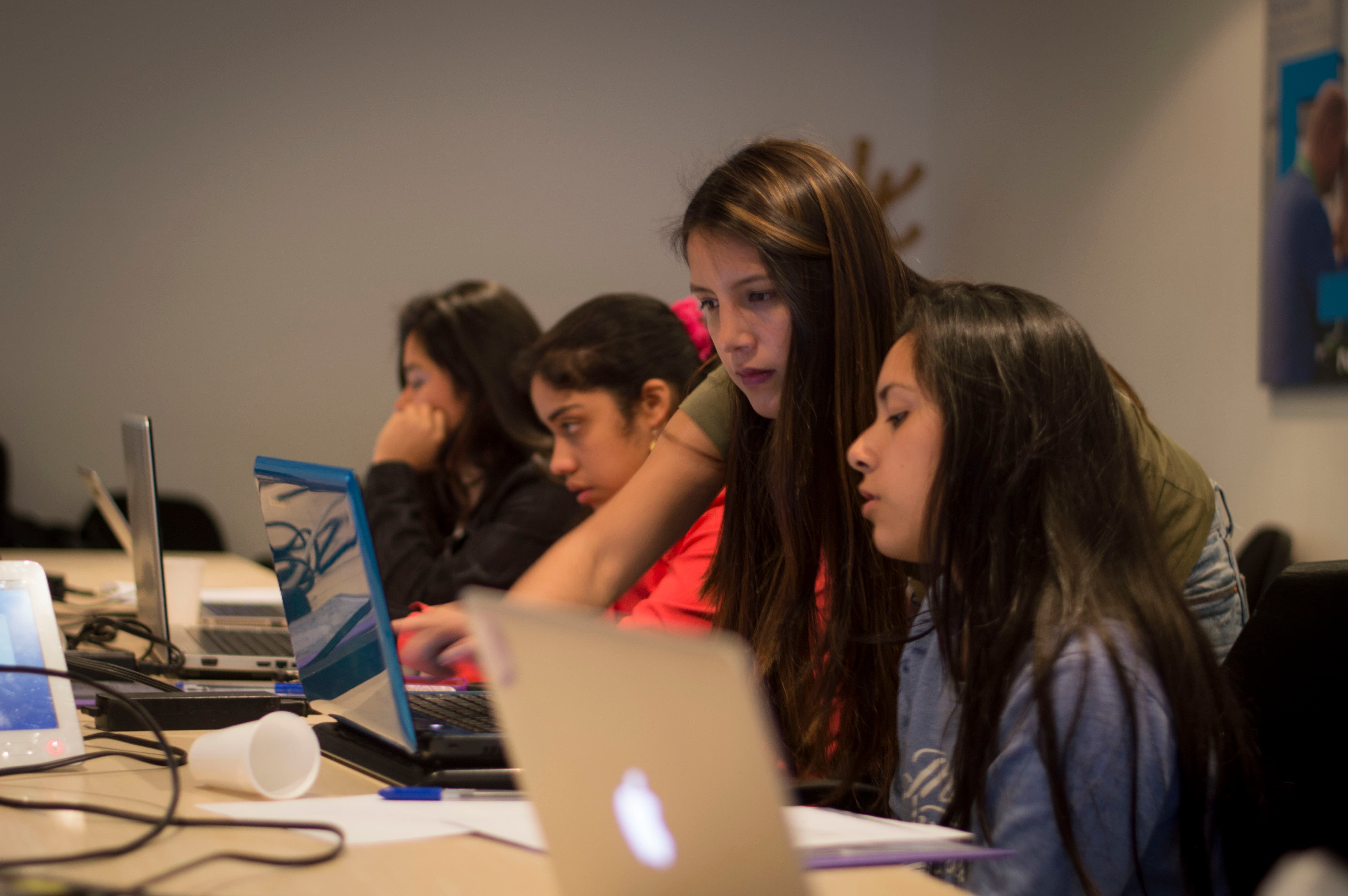 Me teaching young girls how to code.